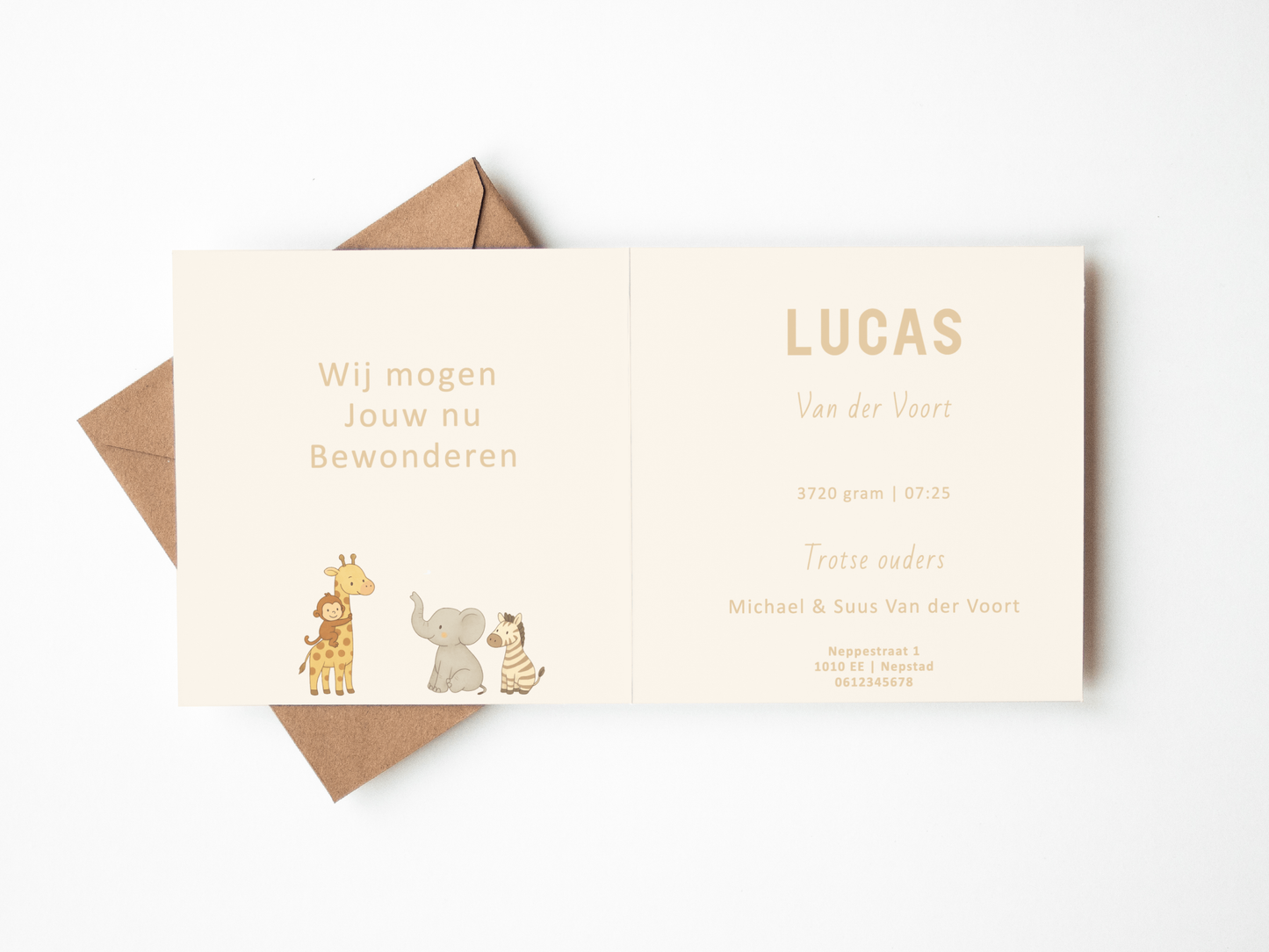 Geboortekaartje dierenbus