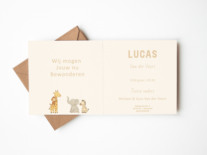 Geboortekaartje dierenbus